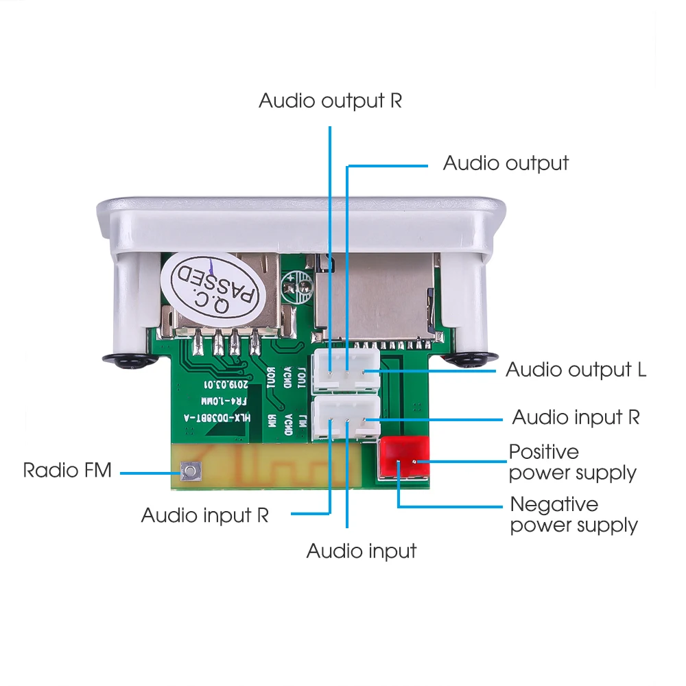 DC 12V Bluetooth 5.0 MP3 WMA Decoder Board Wireless MP3 Music Player FM Radio Audio Module Support USB FM TF AUX Car Radio