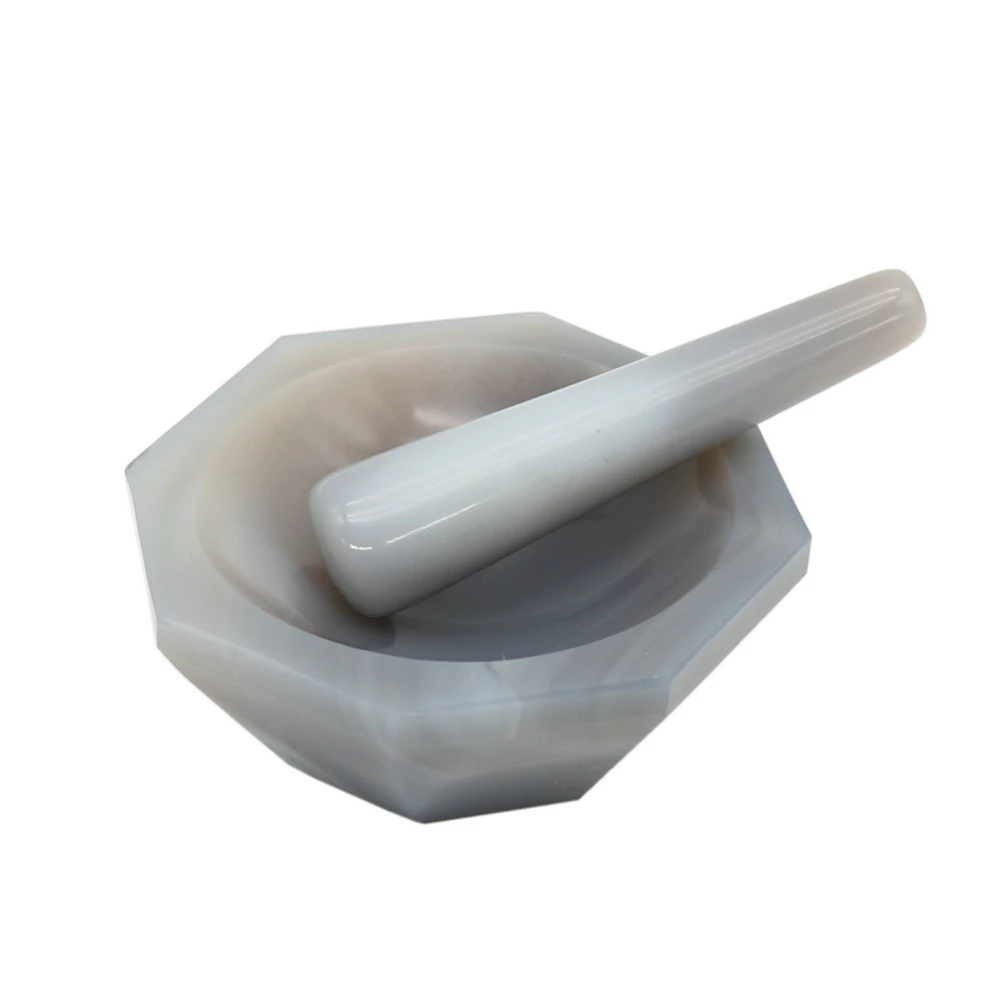 

1PCS 130MM Natural Agate Mortar For Laboratory Grinding High Grade Agate Mortar With Grinding Rod