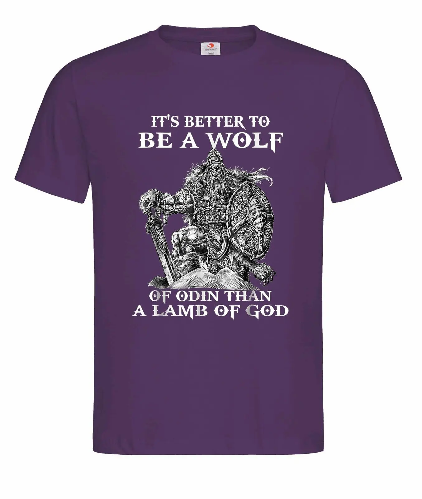 It\'s Better To Be A Wolf of Odin That A Lamb of God. Vikinger Warriors Valhalla T-Shirt. Cotton Short Sleeve O-Neck Mens T Shirt