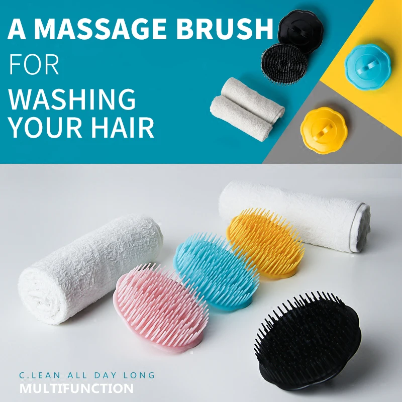 Brosse de Massage de la tête, colle douce, shampoing, produits de salle de bain, peigne hygiénique en plastique, lavage des cheveux, douche du cuir chevelu