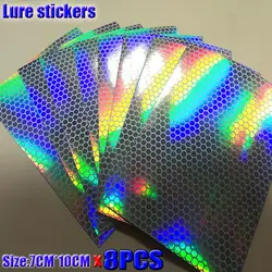 2022HOT fishing lure sticker,holographic, 7 kinds color you choose 8papers/lot size: 73mm x 100mm or 100mm*150mm
