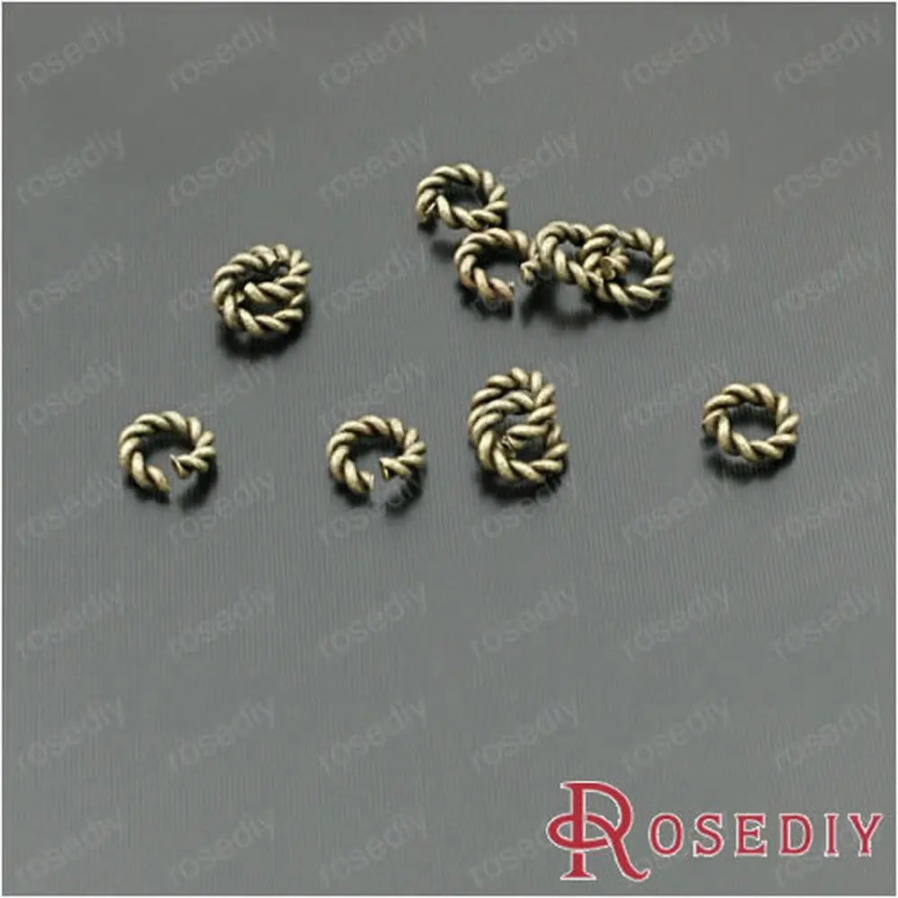 50 pieces Out diameter 5mm 6mm 8mm Thickness 1.2mm Antique Bronze / Gold / Silver color Round BrassTwist Rings (JM4540)