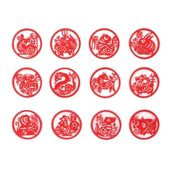 DUOFEN METAL CUTTING DIES named 12 Chinese Zodiac Signs circle cutout small stencil DIY Scrapbook Paper Album crafts 2020 new