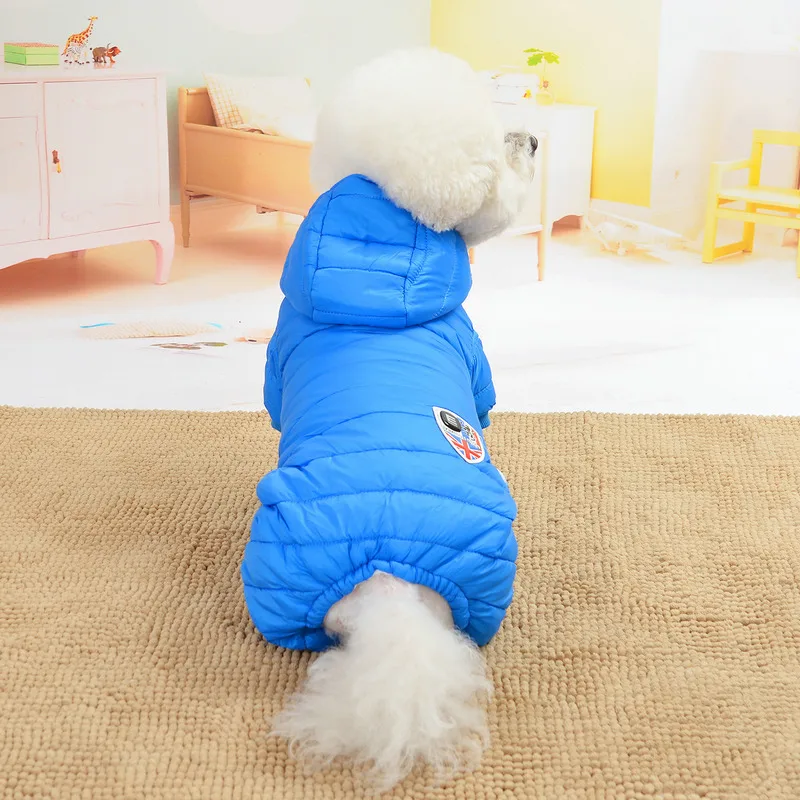 Winter Jumpsuit for Dogs Four Legs Warm Pet Dog Clothes for Small Dogs Thick Inside Overalls for Chihuahua Bulldog XS-XL