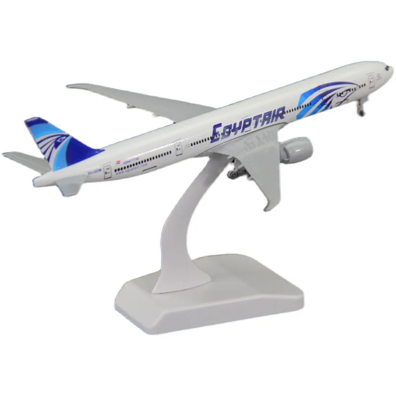 1:400 Scale Egypt Airways B777-300ER Airlines Airplane Model with Base Alloy Aircraft Plane For Collectible Souvenir Gift Toy