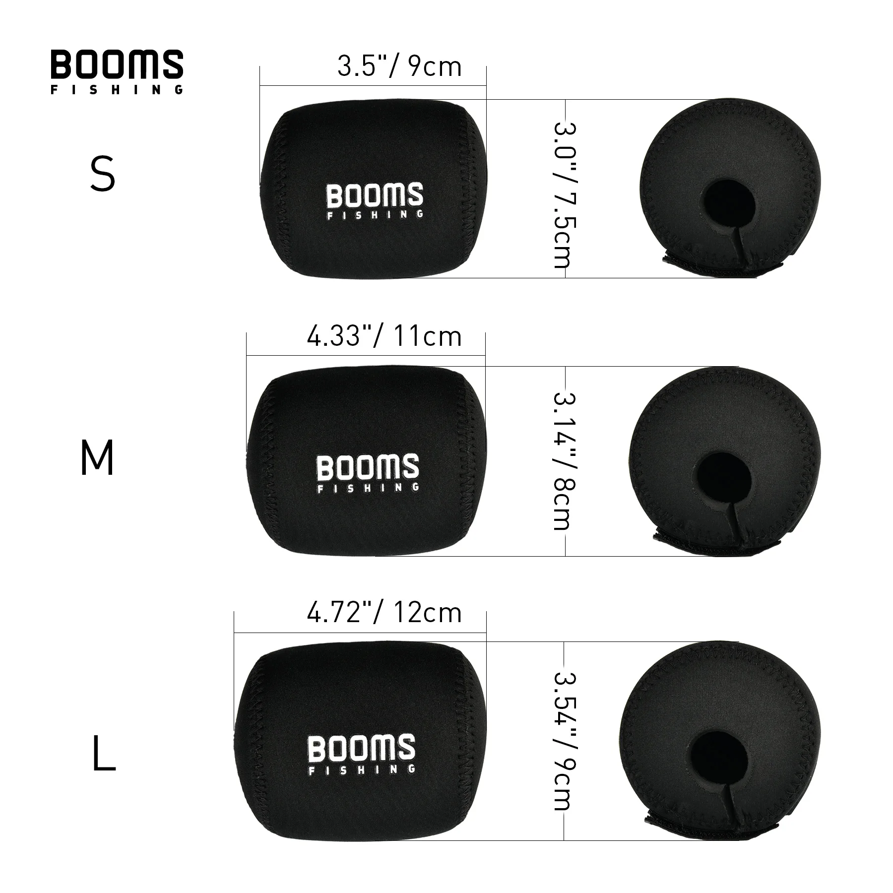 Booms Fishing RC1 Neoprene Drum Fising Reel Bag Cover, Super Light And Strong Protect Case Baitcasting Reel Bags 3 Sizes