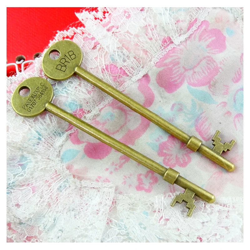 8pcs 95*19MM key pendant key charms Antique Bronze Plated Jewelry findings key accessories