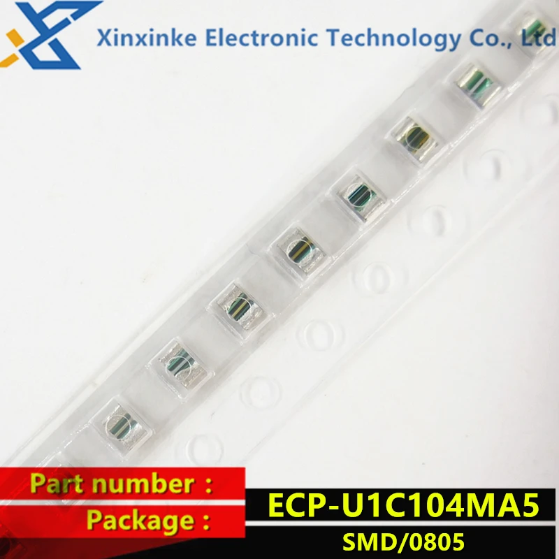 ECPU1C104MA5 SMD metallized film capacitor 0.1uF 16VDC 20% 0805 Acryllic Resin Low ESR ECP-U1C104MA5 CBB polyester capacitor