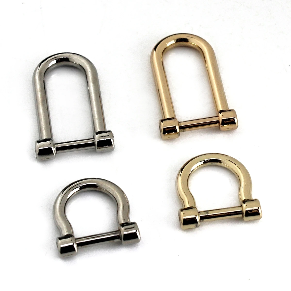 1pcs Alloy Staples Carabiner D Bow Shackle Leather Canvas Bag Belt  Fob Key Ring Keychain Hook Screw Joint Connector Buckle