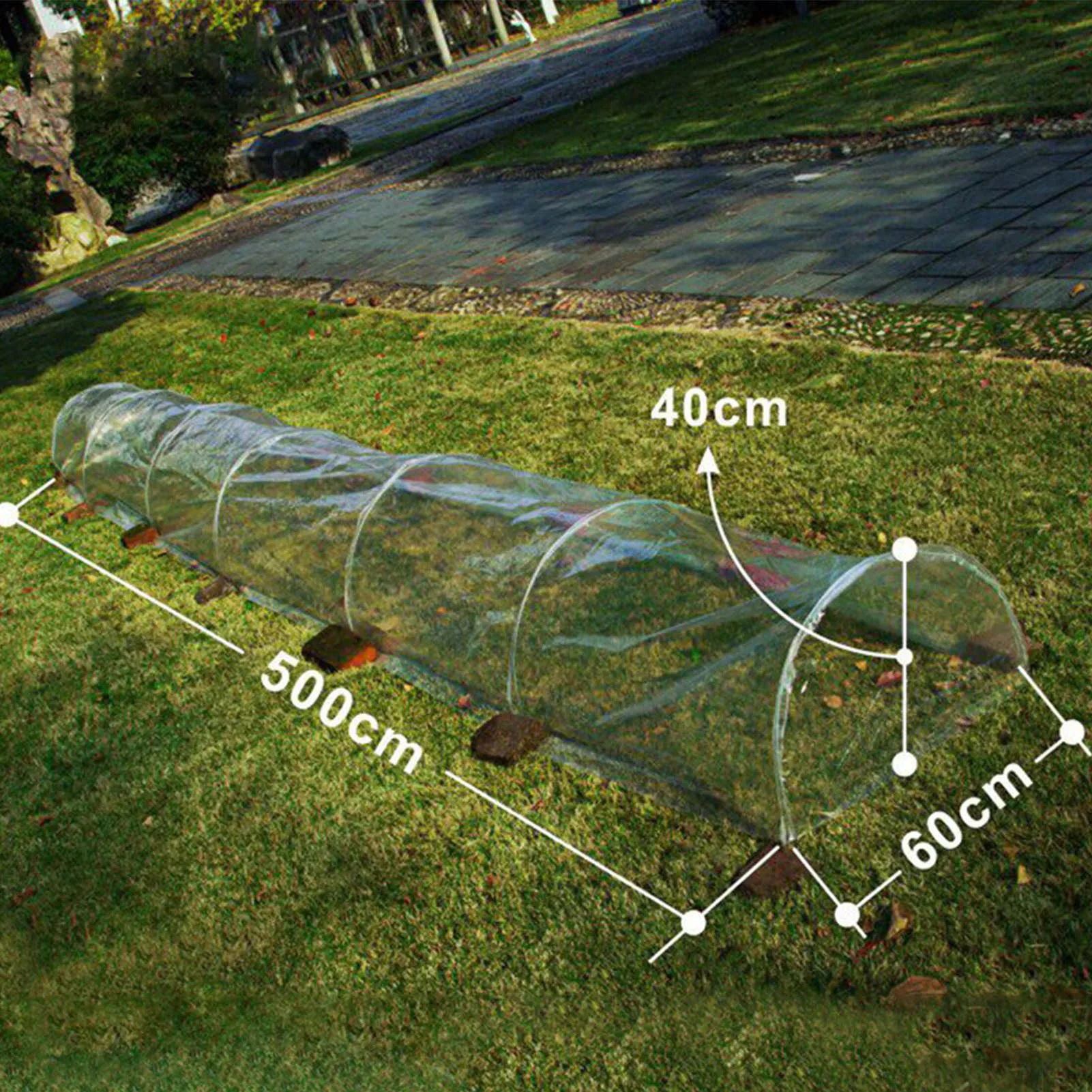 5m Arched Greenhouse Garden Tunnel Plants Grow House Steel Hothouse Cold-proof Plant Warm Room With 7 Arch Steel Wire