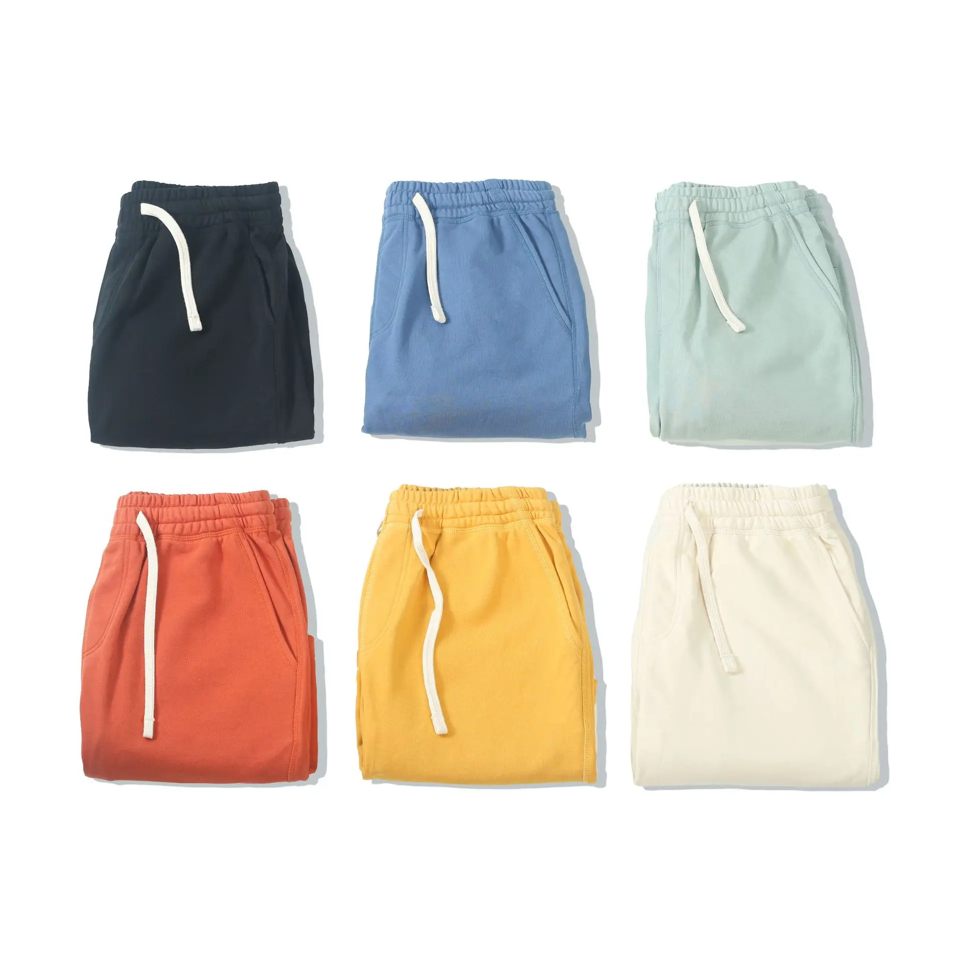 Summer Solid Color Drawstring Cotton Shorts Men Casual Jogger Sweathshorts Plus Size Workout Gym High Quality Thicken Shorts