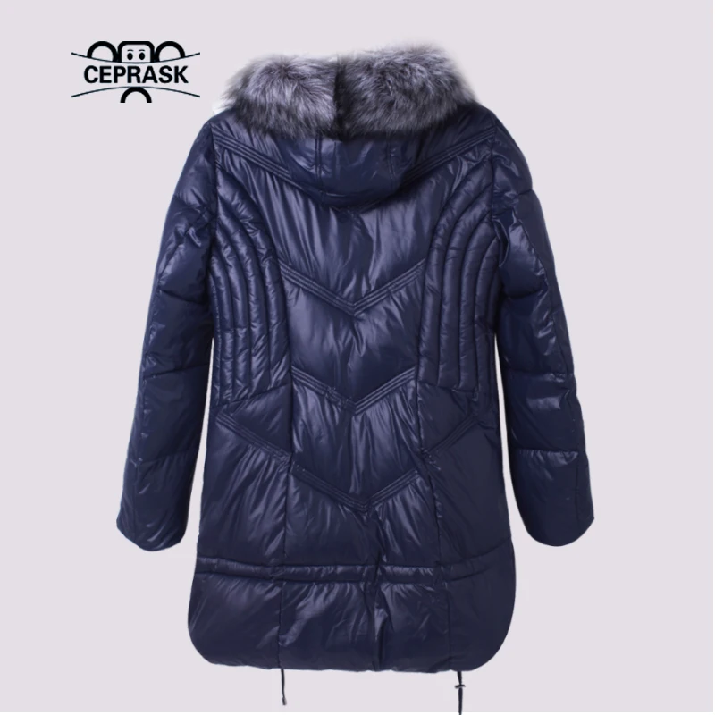 Ceprask 2023 High Quality women\'s Winter Down Jacket Outerwear Long Female Coats Fashion Fur Warm Parka camperas