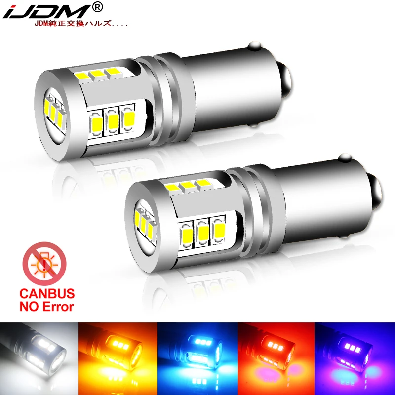 IJDM-T4W BA9S LED Blub BAX9S H21W BAY9S, 12V 24V H6W H5W, enquêter Antibrouillard Arrière de Voiture Rouge Blanc, Paupières de Stationnement existent, 6000K