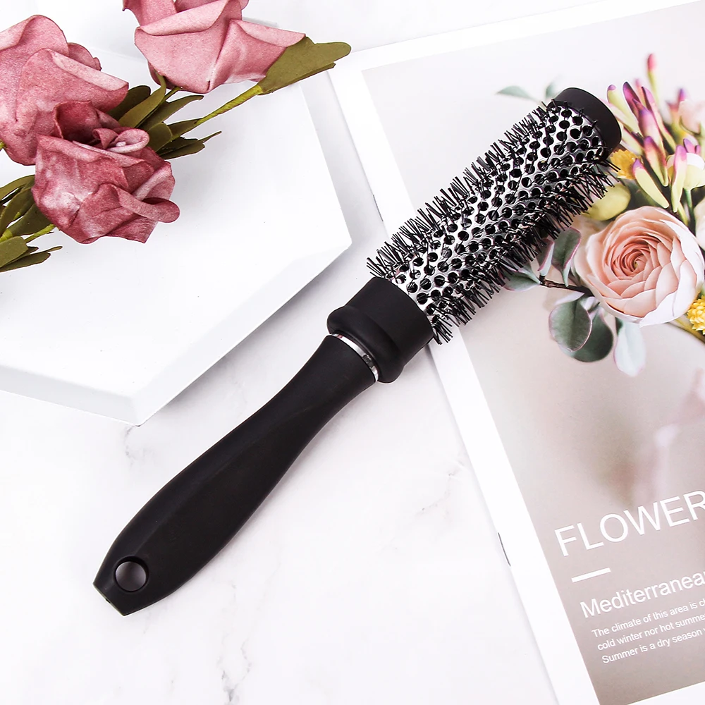 Female hot sale hair scalp massage black roll comb salon beauty curly hair styling tool comb travel portable