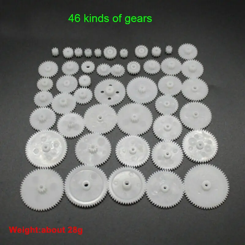 Various Student Plastic Gear Kits Pulley Belt Shaft Gear Worm Crown Motor Gear Assembly 0.5 Modulus Gear Rack DIY Toy Car Boat