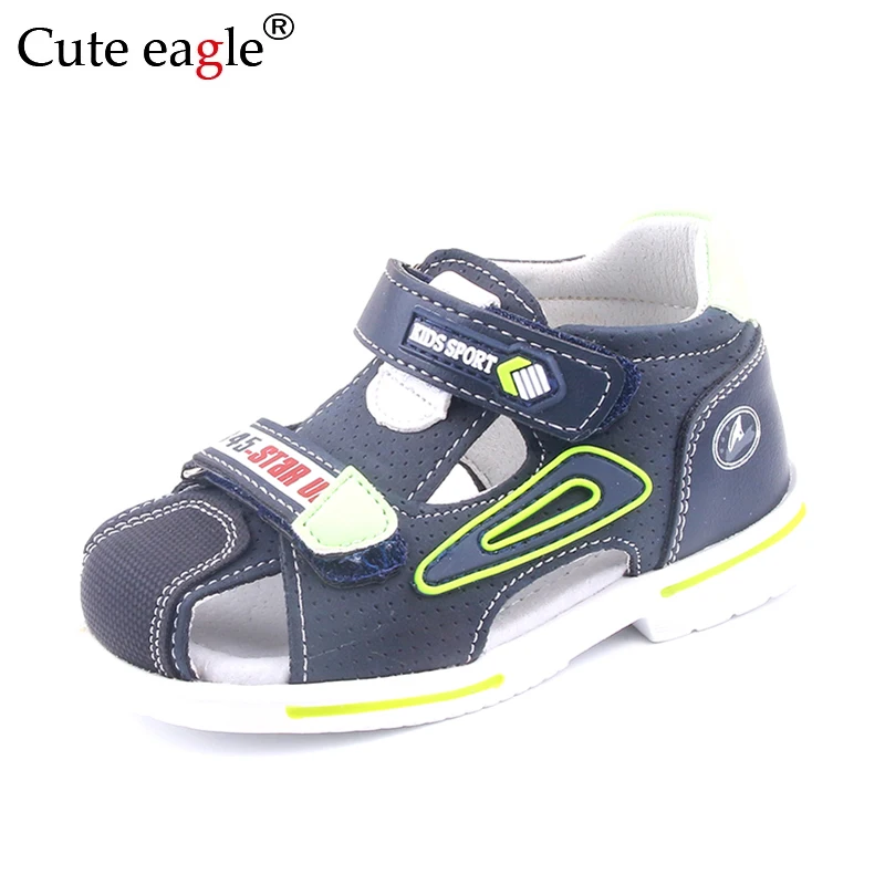 2024 summer kids shoes brand closed toe toddler boys sandals orthopedic sport pu leather baby boys sandals shoes