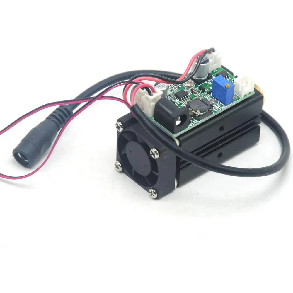 Focusable 515nm 520nm 100mW Dot Raggio Verde Modulo Laser Testa w/12 V Adattatore & Fan