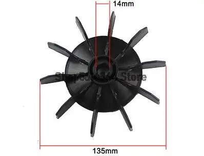 1P Air Compressor Replacement Fan Black  135mm Outer Diamater 10 Vans