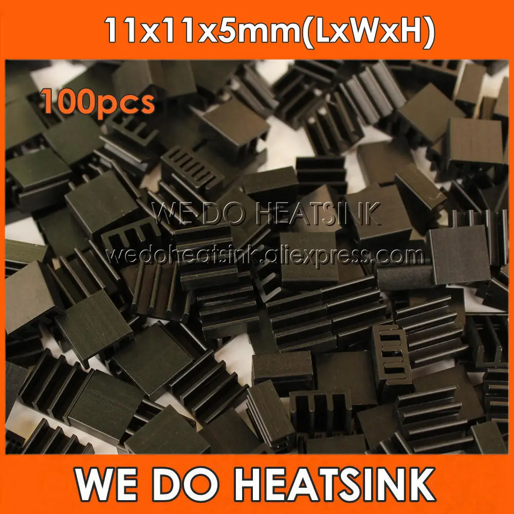 

WE DO HEATSINK 100pcs 11x11x5mm Extruded CPU Aluminum Heat Sink Heatsink For IC DC Converter