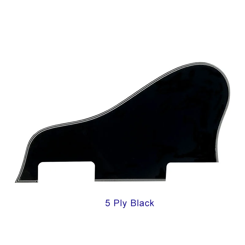 Pleroo Custom Guitar Parts - For ES 335 Jazz Archtop Guitar Pickguard Scratch Plate 5 Ply White and Black