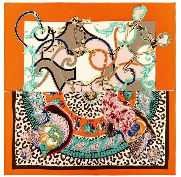 

90 см ручной скрученный саржевый шелковый шарф женский леопардовый принт лоскутные квадратные шарфы Echarpes платок Femme Wrap бандана хиджаб