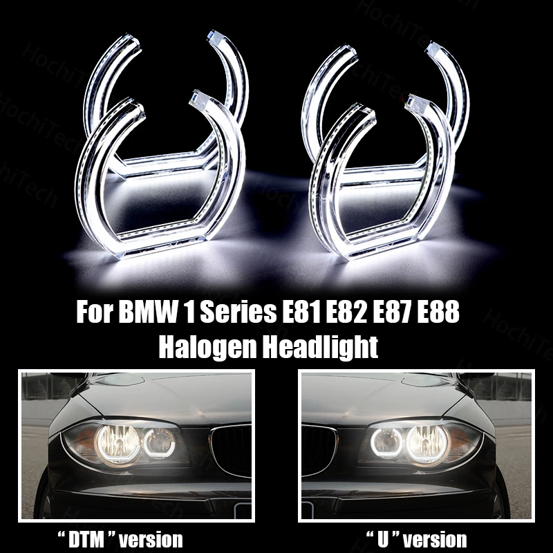 

DTM Style DRL Cut Style LED Angel Eye Kit White for BMW 1 Series E81 E82 E87 E88 halogen Headlight Crystal Angel Eyes