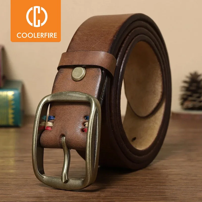 Men Belts Luxury Brand Cowskin Genuine Leather Belts for Men Top full grain Leather Strap High Quality Strap Vintage LD047