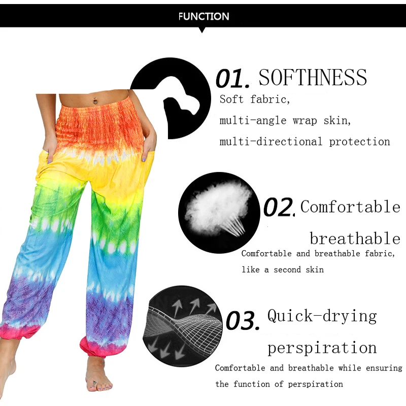 2020 neue Sommer Heißer Verkauf Slacks hosen für Frauen Regenbogen farbe MID Taille Fitness Hosen Lose Beiläufige Knickerbocker hosen