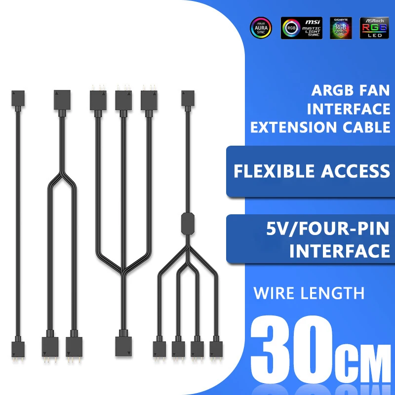 UTHAI 5V/12V motherboard ARGB/RGB fan splitter Shenguang synchronization extension cable one point two/three/four adapter