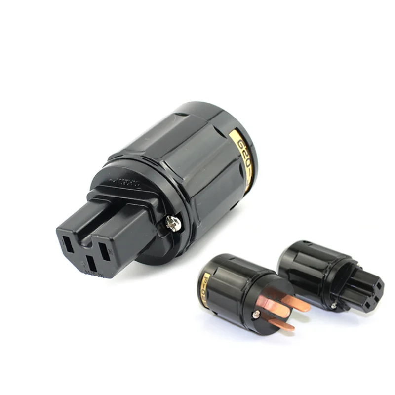 1Pcs C/P-029 national standard power cord plug socket female tail plug fever pure copper piece home theater 15A250V HiFi