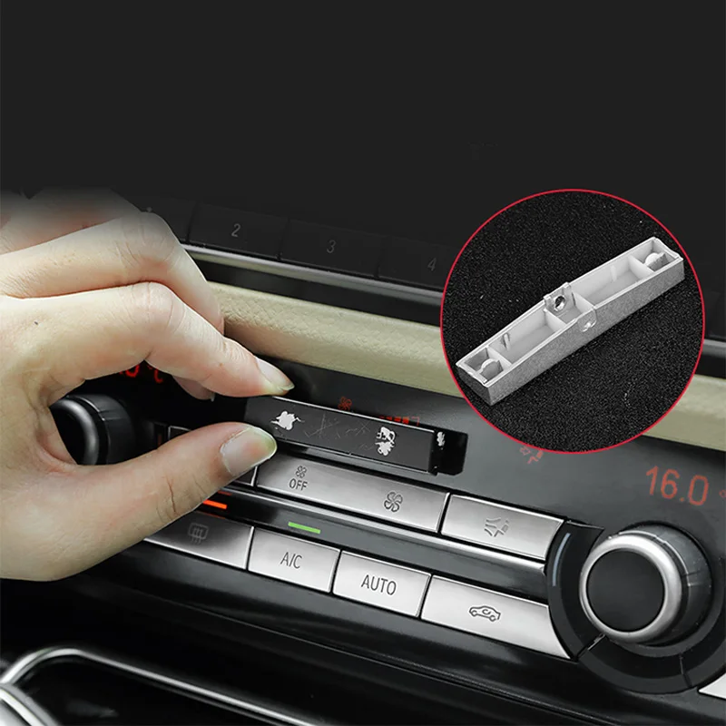 For BMW 5 7 Series F10 F01 10-16 Silvery Black Center Air Condition AC Control Switch Button Replace Cover