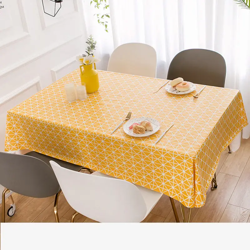 Nordic Green Plants Tablecloth Quality PVC Waterproof Rectangular Table Cover For Dining Room Kitchen Decor Tea Table Cloth 1PC