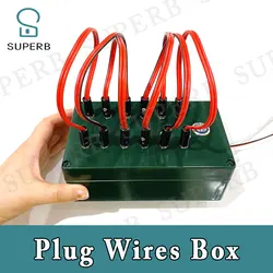 Escape room takagism game props plug wire box all the wires are inserted into the right sockets to unlock charmber room superb