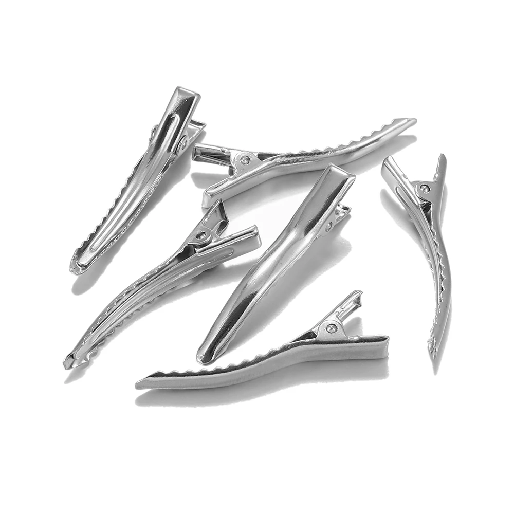 20 teile/los Clips Einzelne Zinke Alligator Haarnadel 44mm Mit Zähne Blank Einstellung Für DIY Haar Clips Basen Schmuck Machen zubehör