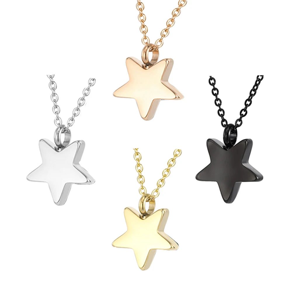 Stainless Steel Cremation Jewelry for Ashes Star Ashes Neckalce Memorial Urn Pendant for Human Pet Keepsake for Women Men