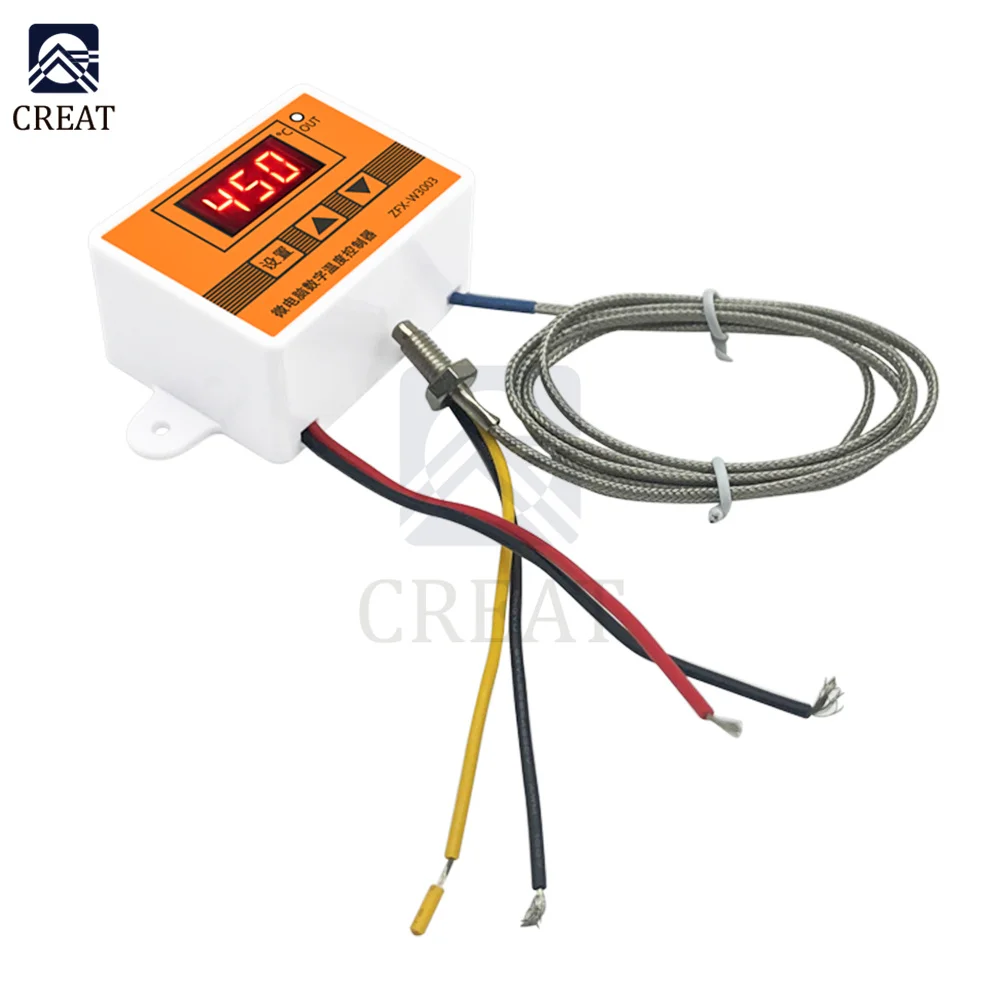 W3003 Digital Control Temperature 0-450 Degree Microcomputer Thermostat Switch Thermometer New Thermoregulator 12/24/220V