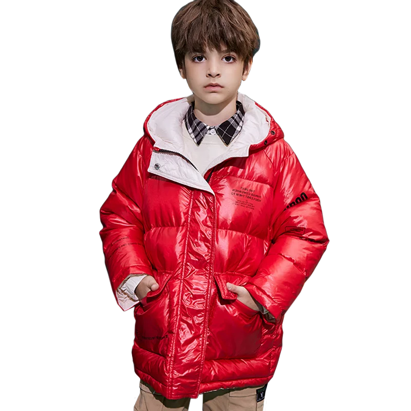 

Visaccy Kids Down Jacket & Parkas Children Thicken Warm Coat Outwear Boys Winter Hooded Clothes