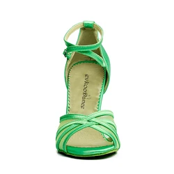 Evkoodance-Chaussures de breven Satin Vert pour Femme, OEM, pour Salle de Bal, Salsa, Tango, ix