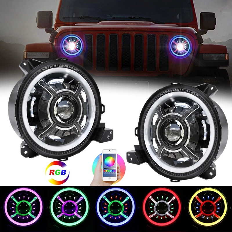 

DOT E-mark led halo lights for 9inch jeep jl headlight 2018 2019 high low beam and drl halo for Jeep Wrangler 9inch jl headlight