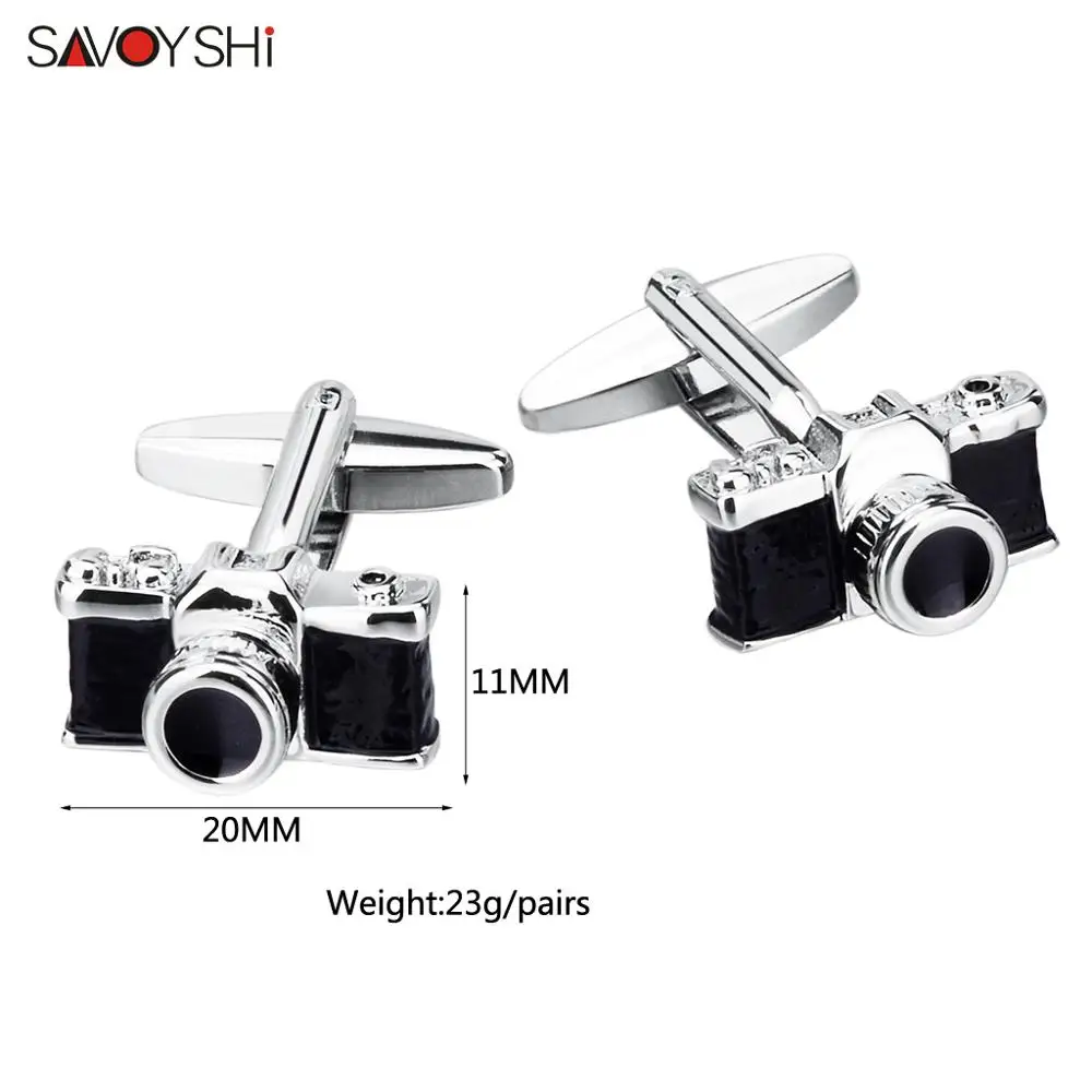 SAVOYSHI High Quality Camera Cufflinks for Mens Shirt Cuff buttons Novelty Enamel Cuff links Brand Jewelry Groom Wedding Gift