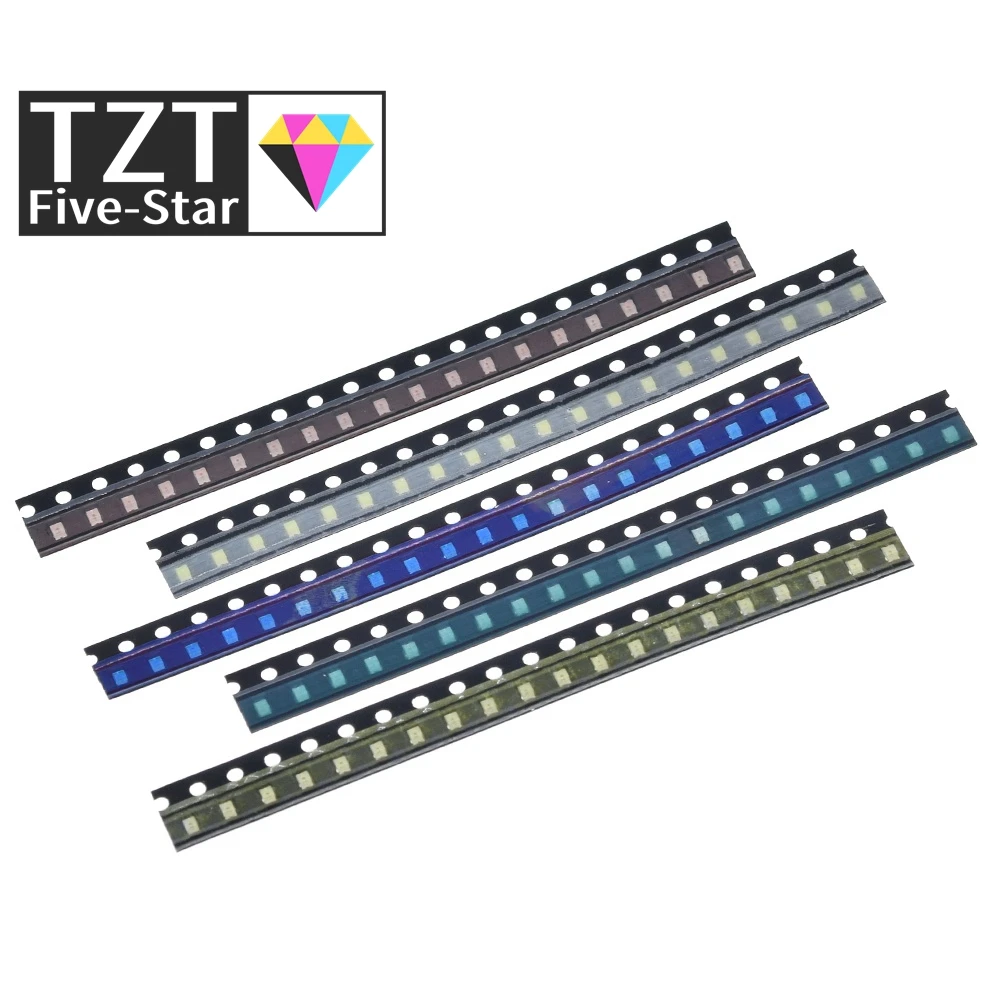 TZT 1 Beutel = 100 Stück 5 Farben SMD 0805 LED DIY-Kit Ultra Helle Rot/Grün/Blau/Gelb/Weiß Klarlicht-LED-Dioden-Set – Detail 1