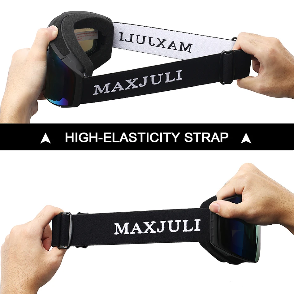 Maxjuliスキーゴーグルuvプロテクション防曇スノーゴーグル男性用女性用ユースゴーグルm2