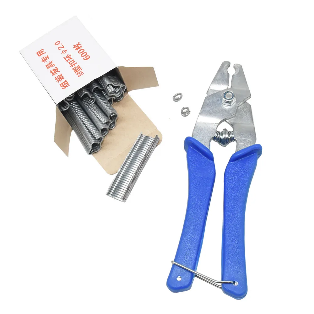 Hog Ring Pliers + Hog Rings M Nails Poultry Cage Installation Tools Fences Netting Tags Traps Cage