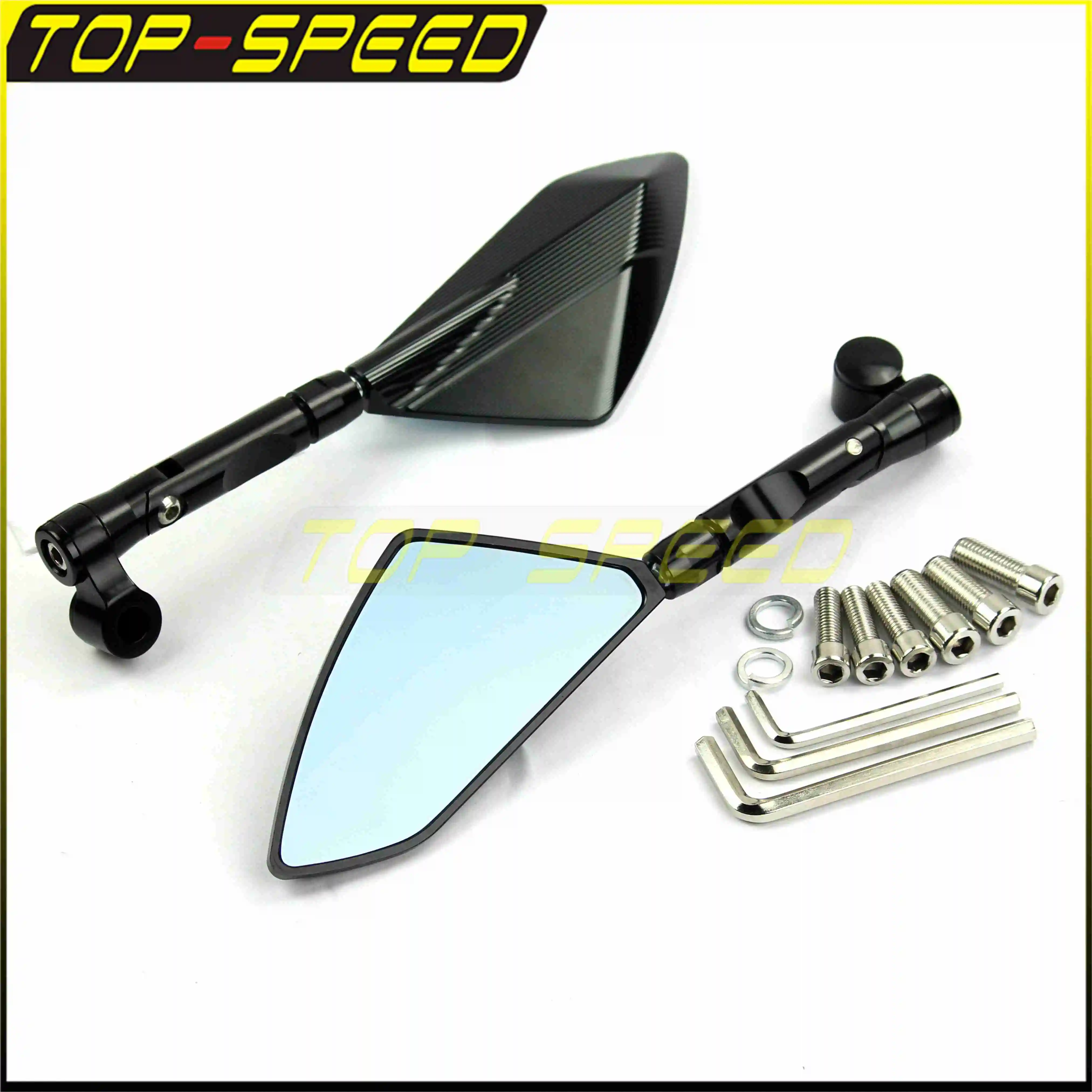 Universal Motorcycle 8mm 10mm Black/Gold/Red Handle Bar Rearview Side Mirror Aluminum For Suzuki Yamaha Kawasaki Honda