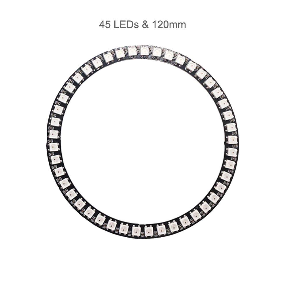 WS2812B 5050 RGB doprowadziły wyświetlacz cyfrowy matryca elastyczne 8x8 16x16 8x32 pikseli ekran WS2812 pierścień indywidualnie adresowalne DC5V