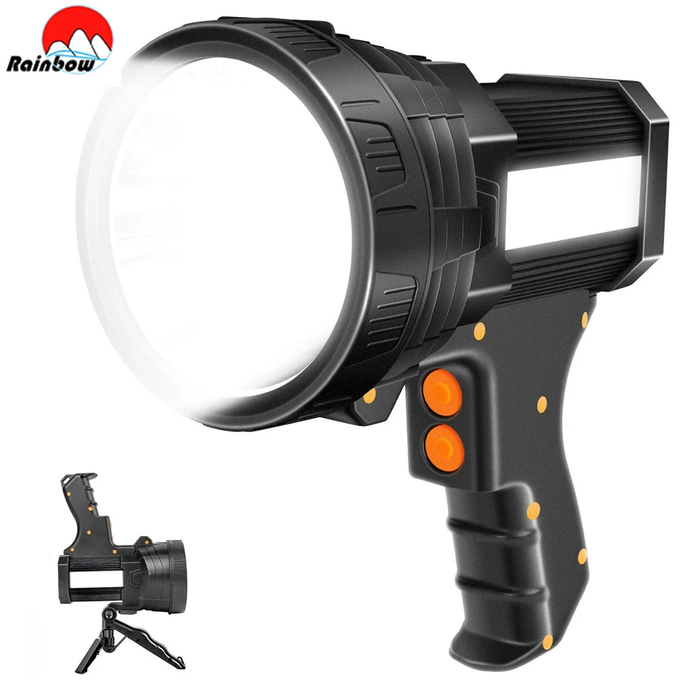 Powerful LED Flashlight Portable XHP50.2 Torch Rechargeable Searchlight Mountable Bracket Spotlight Waterproof Biking Light