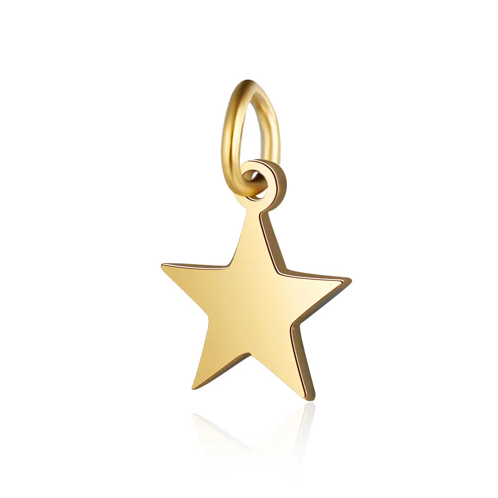 5 Pieces Small Star and Smile Face Charm Wholesale 316 Stainless Steel Never Tarnish AAAAA Quality Pendants High Polished