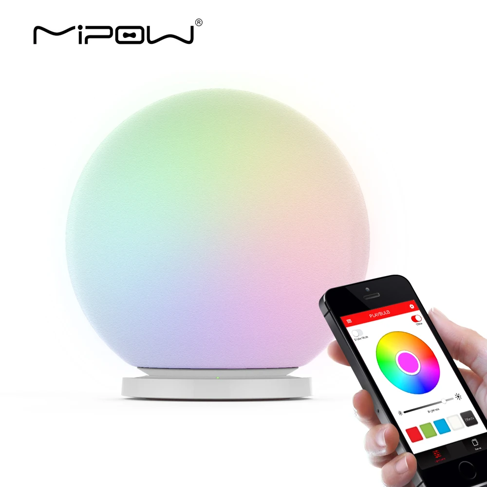 MIPOW – lampe connectée playbulbe, lumière LED RGB, étanche, intensité réglable, magnétique, charge sans fil, commande par application