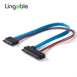 Lingable Adapter SATA kabel szeregowy ATA 22Pin 7 + 15 żeńskie do Slimline SATA 13Pin 7 + 6 żeńskie złącze kable Conterver 30CM