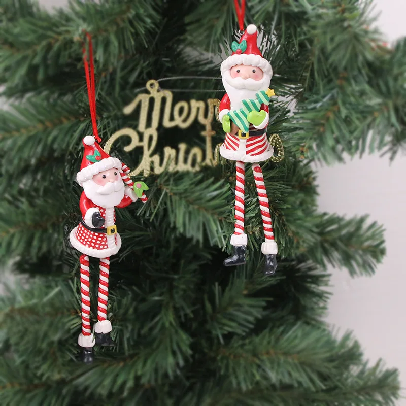 

Special Christmas tree decorations polymer clay craft long legs Santa Claus creative Santa Claus pendant farmhouse christmas